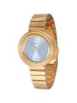 Pierre Cardin Women's Quartz Analog Watch CF.1010.MG.1 - 32mm Gold Stainless Steel Case, White Dial, Brown Leather Strap