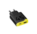 Tactical Minimi GaN 45W AC USB-C sieninis įkroviklis, juodas