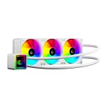 Rampage INFINITE V360 All-in-One Liquid CPU Cooler 360mm ARGB, Temperature Display, White