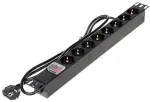 DELTA PD-8/RACK-N 8-Outlet 1U 19 inch Rackmount Power Distribution Unit (PDU) - 230V 16A 3680W Schuko