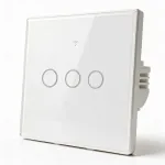 Qoltec Smart Touch Light Switch 3-Gang Wi-Fi Timer Tuya White