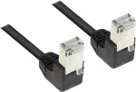 Good Connections Cat 5e F/UTP tinklo kabelis, 3m, juodas, 90&deg; kampu žemyn nukreipti RJ45 jungtys 805S-030WI