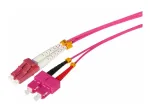 Tecline HD OM4 daugiamodis &scaron;viesolaidinis pataisymo kabelis LC į SC Duplex, 50/125 &micro;m, Erika Violet, 7,5 m 798LS07