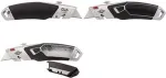 WEDO Safety Cutter Profi Plus II, 3 pakopų automatinis peiliuko įtraukimas, sidabrinis/juodas, 3 pjovimo gyliai, 1 vnt. (78 851)
