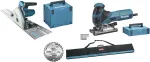 Makita pjūklų rinkinys MEU029J (SP6000J + 4351FCTJ) &ndash; panardinamasis diskinis pjūklas ir &scaron;vytuoklinis siaurapjūklis, mėlynas/juodas
