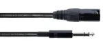Cordial EM 0,5 MV audio jungiamasis kabelis, 3 kontaktų XLR ki&scaron;tukas &ndash; 6,3 mm (stereo) Jack ki&scaron;tukas, 0,50 m, juodos spalvos