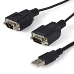 StarTech.com ICUSB2322F 2 prievadų FTDI USB&ndash;RS232 nuosekliojo ry&scaron;io adapterio kabelis, USB 2.0, 2,1 m, juodas
