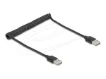 Suktas kabelis DeLOCK EASY-USB 2.0 Type-A ki&scaron;tukas į Type-A ki&scaron;tuką 0,5&ndash;0,8 m juodas