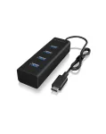 ICY BOX IB-HUB1409-C3 USB 3.2 Gen 1 tipo C 4 prievadų USB-A &scaron;akotuvas, 5000 Mbit/s, juodas