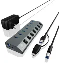 ICY BOX IB-HUB1701-C3 USB 3.2 Gen 1 (3.1 Gen 1) Type-B 5000 Mbit/s Antracito