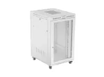 Stovimas 19 inch serverio spintos korpusas 27U 800x1000 mm pilkas perforuotomis durimis su LCD ekranu LANBERG (plok&scaron;čioje pakuotėje)