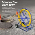 Kabelių tempimo pilotas Extralink EX.30905 8 mm stiklo pluo&scaron;to FRP strypas, 250 m, geltonas