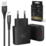 Extralink Smart Life rinkinys su USB-A&ndash;USB-C kabeliu ir 12 W krovikliu, 2 m, juodas