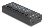 DeLOCK 64326 USB 3.2 Gen 2 (3.1 Gen 2) Type-C koncentratorius 10000 Mbit/s juodas