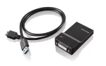 Lenovo USB 3.0 - DVI/VGA USB grafikos adapteris 2048 x 1152 pikseliai Juoda