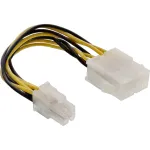InLine pagrindinės plok&scaron;tės maitinimo adapteris ATX 2.0/EPS 8pin / 12V ATX1.3 4pin 0.15m
