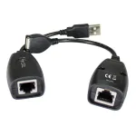 Techly IUSB-EXTENDTY5 USB signalo ilgiklis tinklo kabeliu Cat.5e/6 iki 50 m, USB į RJ-45, juodas