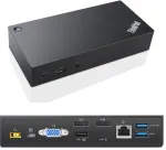 Lenovo 03X7194 dokas / prievadų replikatorius, laidinis, USB 3.2 Gen 1 (3.1 Gen 1) Type-C, juodas