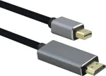Kabelis helos mini DisplayPort vyri&scaron;kas į HDMI 1.4 vyri&scaron;ką, PREMIUM 4K, 2,0 m, TPE apvalkalas, aliuminio korpusas, paauksuoti kontaktai