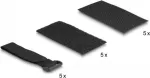 Delock Klettpad selbstklebend mit Klett-Kabelbinder Set 10 St&uuml;ck schwarz (19107)