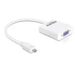 Vaizdo kabelio adapteris DeLOCK 65347 VGA D-Sub į HDMI Type D Micro baltas