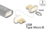 Lyties keitiklis DeLOCK 66575 Magnetinis USB Micro-B Auksinis Baltas