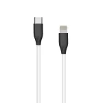 Silicone laidas USB Type C &ndash; Lightning, 2 m (baltas)