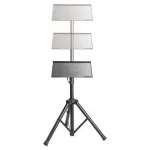 Manhattan Tripod Floor Mount mobilus stovas TV / monitoriui / projektoriui / ne&scaron;iojamam kompiuteriui, 13&ndash;32 col., VESA 75x75 ir 100x100 mm, iki 15 kg, auk&scaron;tis reguliuojamas, juodas