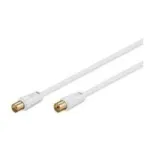 Wentronic Goobay anteninis jungiamasis kabelis, 100% ekranuotas, auksuotas, baltas, 7,5 m - Coax ki&scaron;tukas Coax lizdas (67286)