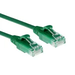 ACT Green 0,15 m LSZH U/UTP CAT6 duomenų centro plonas &scaron;uolinis laidas, apsaugotas nuo užsikabinimo, su RJ45 jungtimis