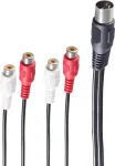 Audio kabelis ShiverPeaks BS10231 0,2 m DIN (5 kontaktų) 4 x RCA juodas
