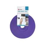 Lipnusis kabliuko ir kilpos kabelių ri&scaron;imo diržas Velcro 25 m x 20 mm ritė &ndash; violetinė