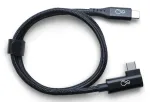 Ochno USB-C &ndash; USB-C kabelis kampu, 0,7 m, juodas