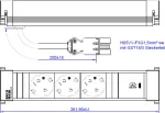 Bachmann 916.506 Power Frame M ki&scaron;tukinių lizdų blokas, 3x Schuko, 1x USB-C 30 W, 0,2 m