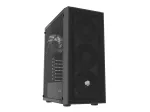 Fury Shobo SH8F Midi Tower kompiuterio korpusas &mdash; juodas, su langu, be maitinimo &scaron;altinio, 2&times;USB 3.0, 1&times;USB 2.0, 2&times;audio, komplekte 4&times;120mm ventiliatoriai