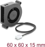 Delock Radial Fan / Blower Fan 12 V DC 60 x 60 x 15 mm su 3 kontaktų ventiliatoriaus jungtimi, juodas (67491)