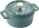 STAUB MINI COCOTTE Mini Cast Iron Round Cocotte 250 ml, Eucalyptus