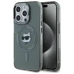 Karl Lagerfeld KLHMP15LHLSCHK iPhone 15 Pro 6.1 Hardcase IML Metal Choupette Head MagSafe Black