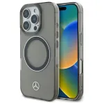 Mercedes-Benz MEHMP16L23HUOSK iPhone 16 Pro 6,3 inch Hardcase su sidabriniu žiedu ir MagSafe &ndash; juoda