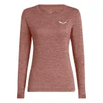 Salewa Puez Melange Dry L/S Tee Women's Long Sleeve T-Shirt - Desert Pink Melange, Size M
