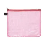 FolderSys 10 A5 dokumentų mai&scaron;eliai su užtrauktuku - permatomas PVC, raudonos spalvos