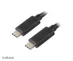Akasa AK-CBUB26-10BK USB-C į USB-C laidas 1m - USB 3.2 Gen 2 - 10Gbps - 100W PD - Juoda