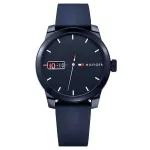 Tommy Hilfiger vyri&scaron;kas rankinis laikrodis 1791381 analoginis kvarcinis 42mm mėlynas ciferblatas ruda oda