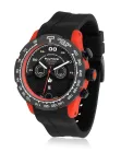 BULTACO MAN H1PO48C-SB2 48mm Quartz Analog Watch Black Dial Leather Strap
