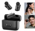 ULANZI A200 Mini Mic belaidis lavalier mikrofonų rinkinys &ndash; 2 siųstuvai, USB-C, 100 m atstumas, juodos spalvos