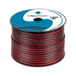 CABLETECH CCA garsiakalbių laidas 2,5 mm&sup2; juodas-raudonas, 2 gyslų, plok&scaron;čias, ritė