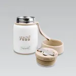 MEO MAESTRO MR-1646-53 Nerūdijančio plieno vakuuminis maisto termosas 530 ml su dviem indeliais ir sulankstomu &scaron;auk&scaron;tu