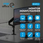 Ergo Office ER-691 B Dujų spyruoklės monitoriaus laikiklis 17&ndash;32 inch ekranams, 1&ndash;10 kg, matinė juoda, VESA 75/100