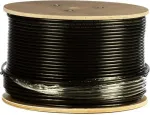 DSIT CAT7 S/FTP 305 m lauko instaliacinis kabelis, vientisas laidininkas, PE apvalkalas, Fca, dvigubai ekranuotas, 10 Gbit/s, juodas