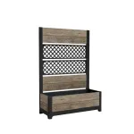 KETER Deco Tulip 110L 2-Rhombus Mesh gėlių vazonas, uosio medienos atspalvio